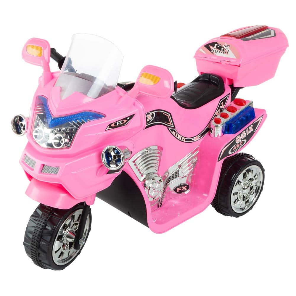 Ride on Toy, 3 Wheel Trike Chopper Motorcycle for Kids by Hey! Play! -  Battery Powered Ride on Toys for Boys and Girls, Toddler and Up - White