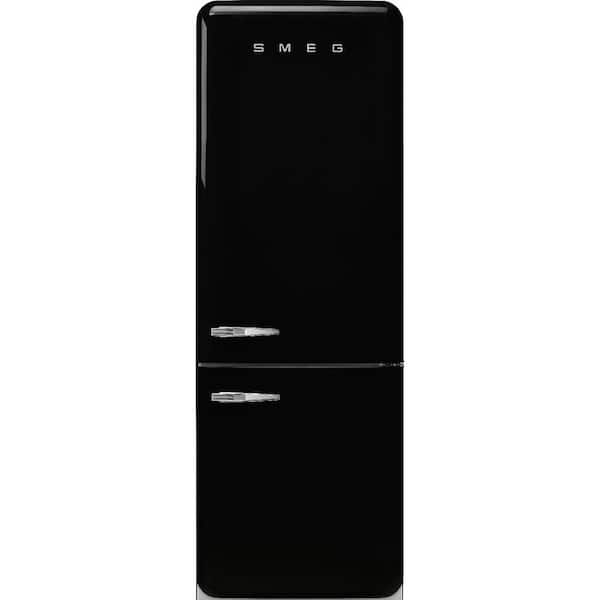 smeg FAB38 Retro 70cm Refrigerator w/ Bottom-Freezer.  Black.  Right Hinge