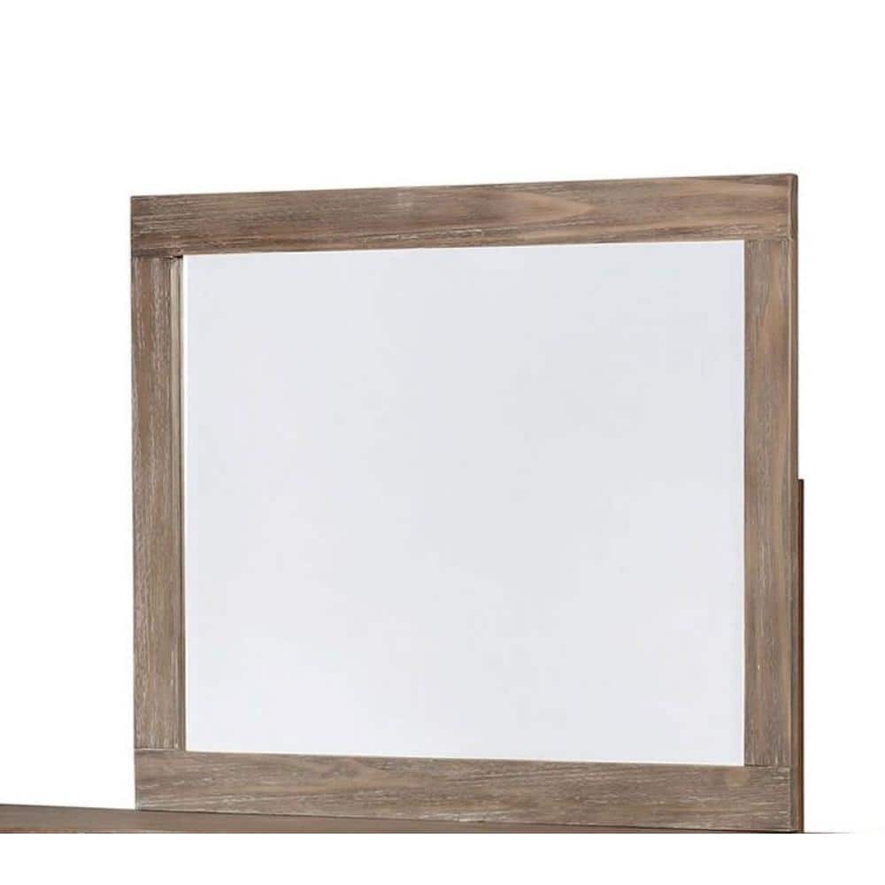 Medium Rectangle Weathered Natural Tone Classic Mirror (36 in. H x 1.13 in. W)