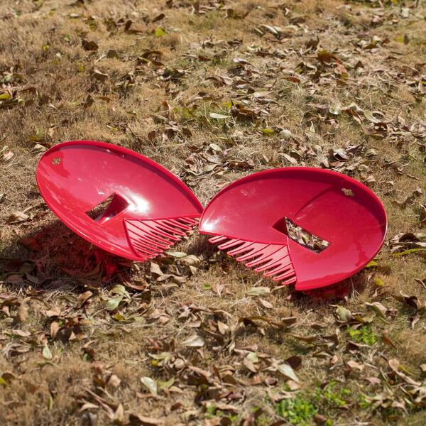 Pair of Leaf Scoops 2 Pack Hand Rakes for Lawn and Garden Cleanup QI003286 