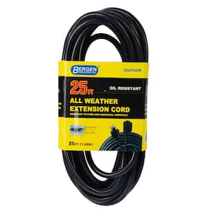 25 ft. 14/3 SJTOW 15 Amp/125-Volt All Weather Farm and Shop Extension Cord in Black