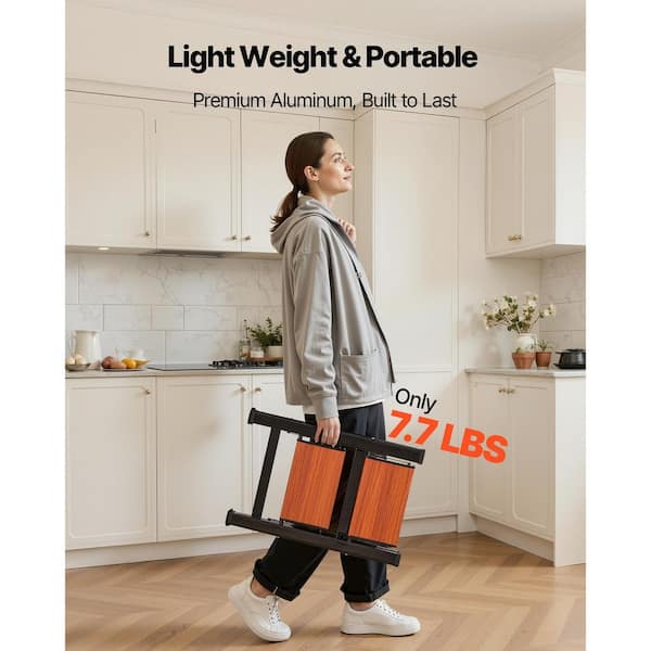 SKYSHALO 2 Step Ladder, Folding Step Stool with Wide Anti-Slip