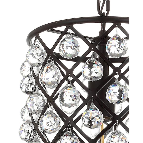JONATHAN Y Gabrielle 15 in. 1 -Light Oil Rubbed Bronze Crystal 