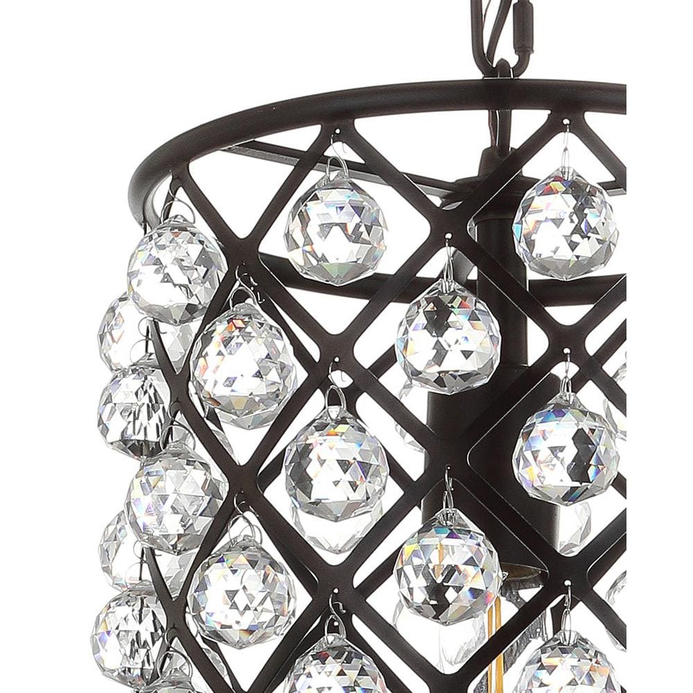 Gabrielle 10" Crystal and Bronze LED Pendant Light