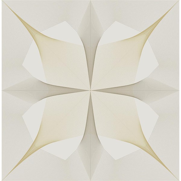 NuWallpaper White and Gold Intuition White and Gold Wallpaper Sample