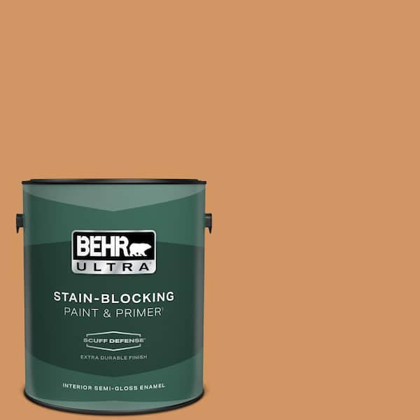 BEHR ULTRA 1 gal. #280D-5 Glazed Pecan Extra Durable Semi-Gloss Enamel Interior Paint & Primer