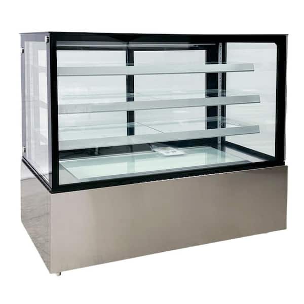 60 in. W 23.6 cu. ft. Commercial Glass Door Refrigerated Bakery Refrigerator Case in Stainless