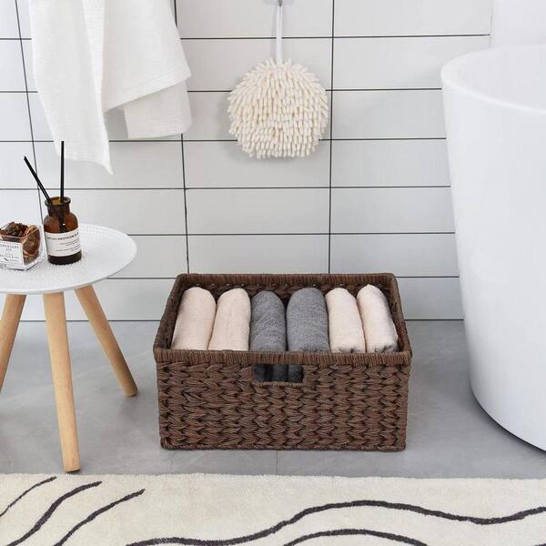 Brown 16.5 in. x 7.5 in. Polypropylene Decorative Basket with