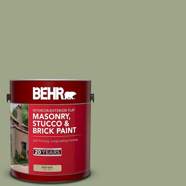 BEHR 1 gal. #PPU11-07 Clary Sage Flat Interior/Exterior Masonry, Stucco and Brick Paint