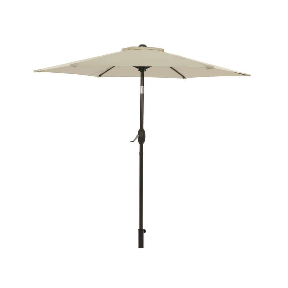 7.5 ft. Outdoor Patio Umbrella Flip Market Umbrella in Beige with Crank