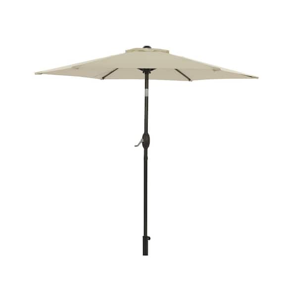 Unbranded 7.5 ft. Outdoor Patio Umbrella Flip Market Umbrella in Beige with Crank