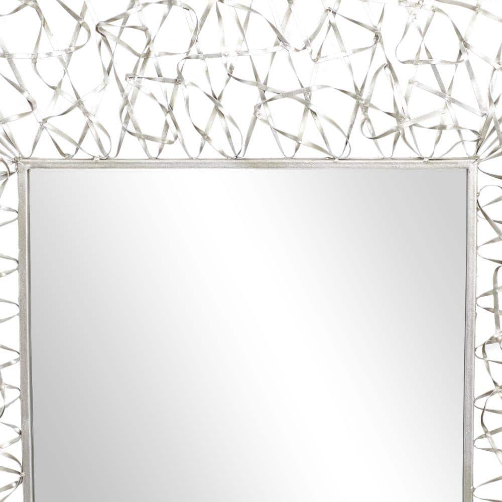 Silver Rectangular Full Length Iron Wall Mirror