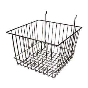 Black Wire Baskets for Gridwall, Slatwall and Pegboard 8 in. H x 12 in. W x 12 in. D (3-Pack)