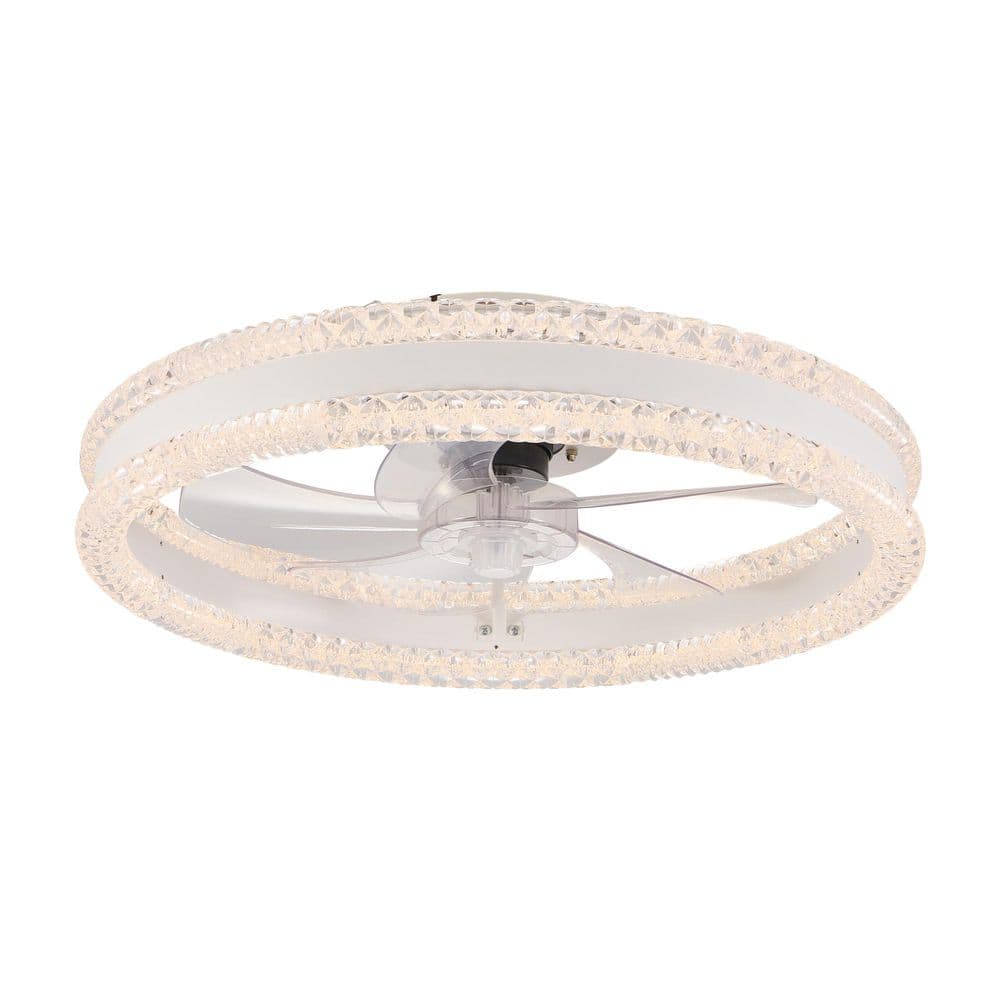 20 in. Black Luxury Low Profile Double Ring LED Ceiling Fan with Remote Control, Hidden Blades, 3 Color Temperatures price history on PriceWatchPro