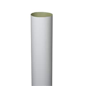 4 in. x 10 ft. White Aluminum Plain Round Downspout
