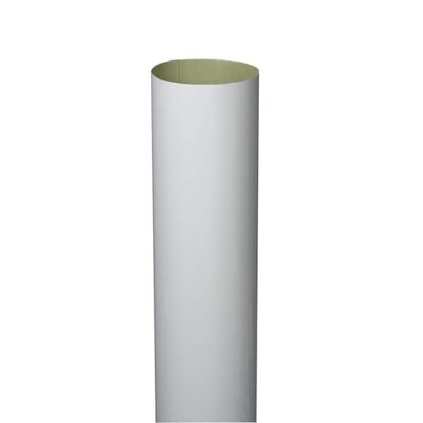 Amerimax Home Products 4 in. x 10 ft. White Aluminum Plain Round Downspout