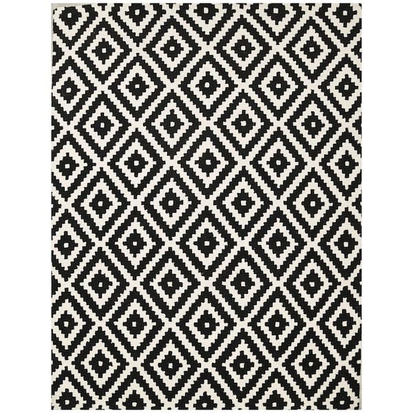 Agra Collection Moroccan Design 8 ft. x 10 ft. Indoor Handmade Wool Area Rug, 7 ft. 6 in. x 9 ft. 10 in., Black