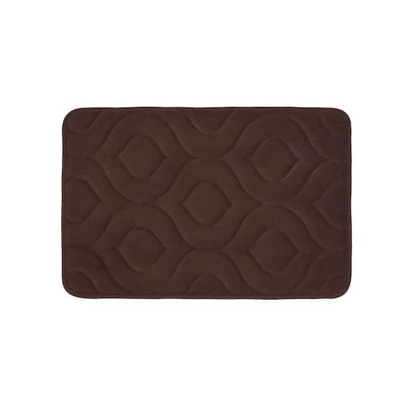 BounceComfort Naoli Espresso 17 in. x 24 in. Memory Foam Bath Mat