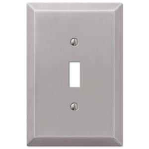 Oversized 1 Gang Toggle Steel Wall Plate - Brushed Nickel