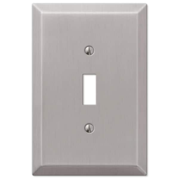 Oversized 1 Gang Toggle Steel Wall Plate - Brushed Nickel