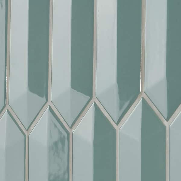 Ivy Hill Tile Axis 3D Jade 2.6 in. x 13 in. Polished Picket