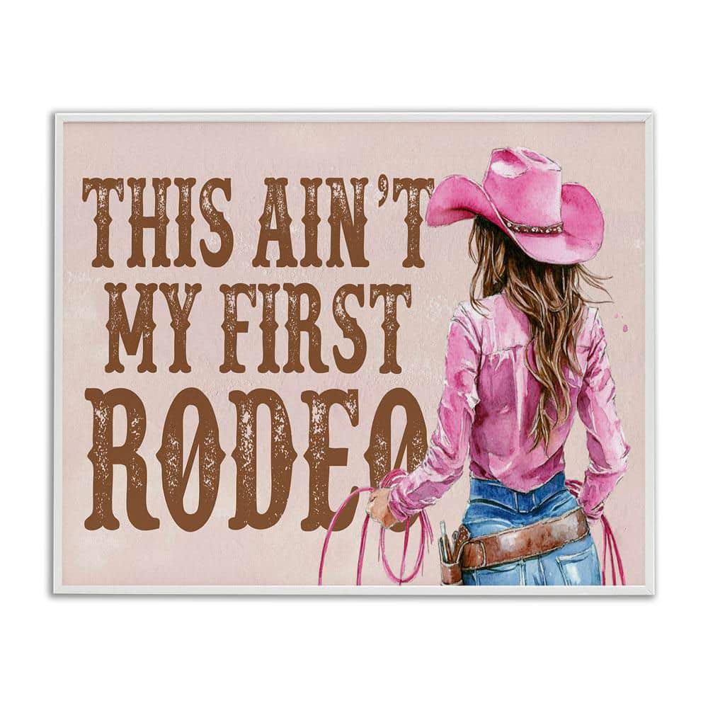 Ain't My First Rodeo Girl by Lettered and Lined White Framed People Giclee Art Print 11 in. x 14 in. price history on PriceWatchPro