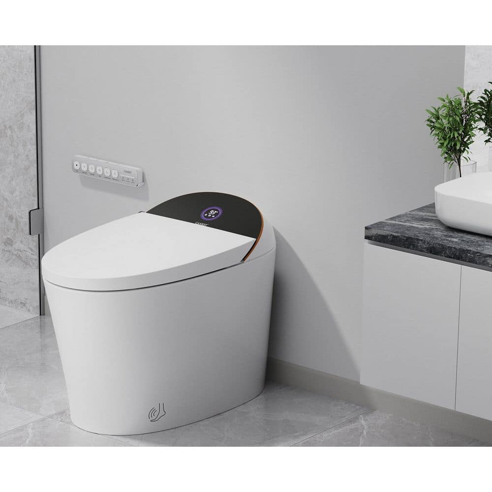 Elongated Electric Bidet Toilet 1.08/1.45 GPF Dual Flush in White with Foot Sensor, Auto Flush price history on PriceWatchPro