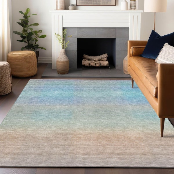 Chantille Machine Washable Indoor/Outdoor Abstract ACN1735 Sky 5 ft. x 7 ft. 6 in. Area Rug