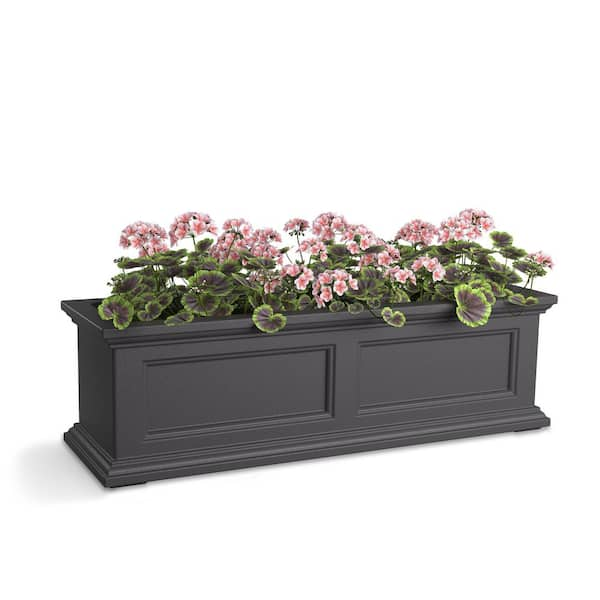 Fairfield 36 in. x 11 in. Self-Watering Graphite Grey Polyethylene Window Box