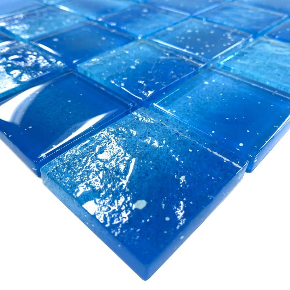 Ocean Whisper Blue Glass Mosaic Wall Tile