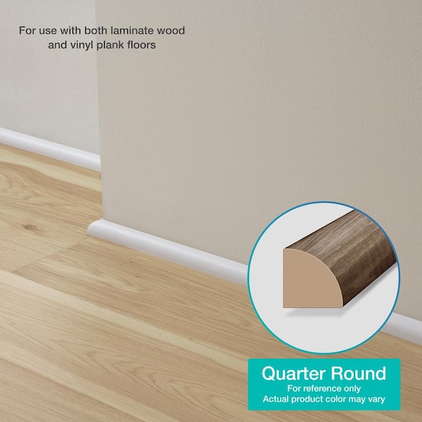 White 0.75 in. T x 0.75 in. W x 94.5 in. Waterproof Quarter Round Molding