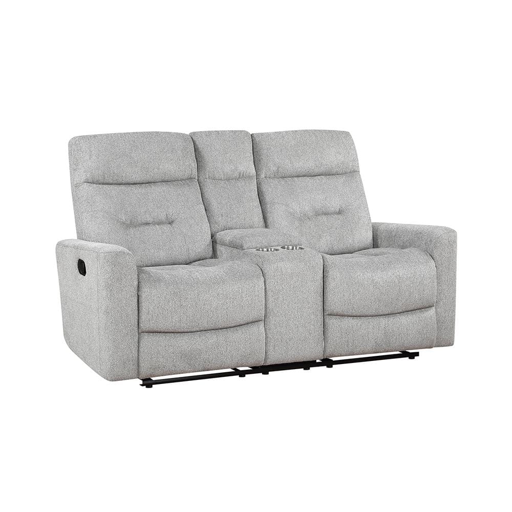 Brooks 70.5 in. W Gray Chenille 2-Seater Manual Double Reclining Loveseat w