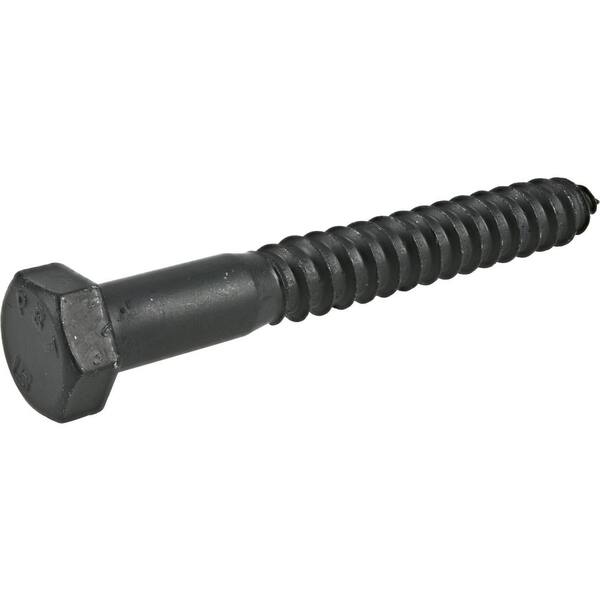 Unbranded Deck Bolts 3/8 in. x 3 in. Black Exterior Hex Lag Screws