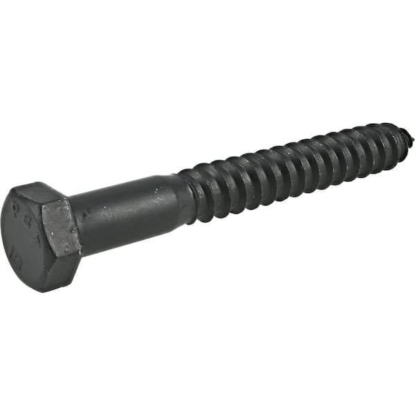 Unbranded Deck Bolts 1/2 in. x 6 in. Black Exterior Hex Lag Screws