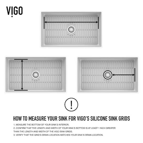 VIGO 15-in x 27-in Center Drain Silicone Sink Grid in the Sink Grids & Mats  department at