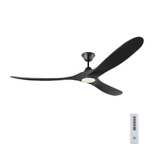 Maverick Max LED 70 in. Integrated LED Indoor/Outdoor Matte Black Ceiling Fan with Matte Black Blades with Remote