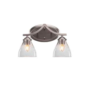 Cleveland 14.75 in. 2-Light Graphite Vanity Light