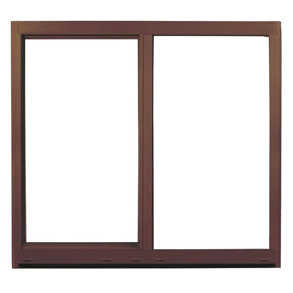 Ply Gem 23.25 in. x 23.25 in. 300 Series Bronze Aluminum Left Hand Sliding Window with LowE Glass, Screen Included