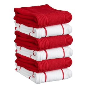 Nautica Cotton Classics 100% Cotton Navy/Red Stripe Kitchen Towel (Set of  3) NAY013821 - The Home Depot