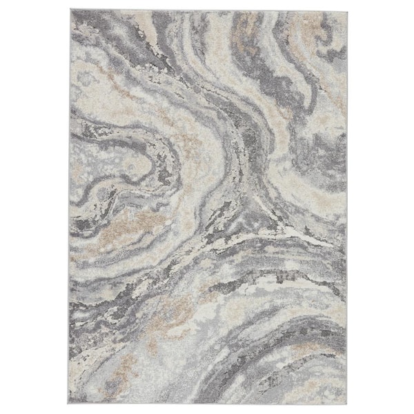 Gatlin Dark Gray/Cream 8 ft. x 10 ft. Abstract Area Rug