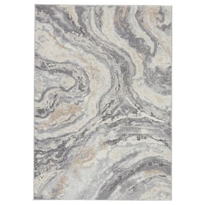 Gatlin Gray/Cream 5 ft. x 7 ft. 6 in. Abstract Area Rug