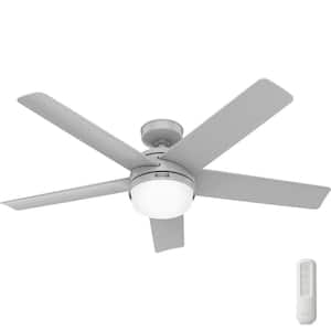 Yuma 52 in. Indoor/Outdoor Dove Grey Ceiling Fan with Remote and Light Kit