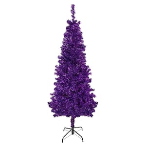 4 ft. Purple Unlit Tinsel Artificial Christmas Tree