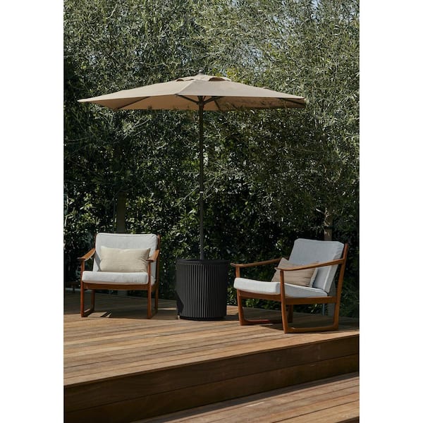 Veradek Round Black Plastic 21'' Height Outdoor Umbrella Side