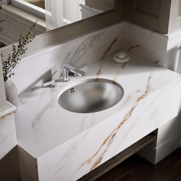 KOHLER Bachata 20 in. x 19.875 in. Undermount Bathroom Sink in Stainless Steel with Luster Finish Stainless Steel