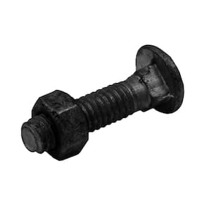 16-3/8 in. x 2 in. Galvanized Steel Black Carriage Bolt and Nut 10-Pack