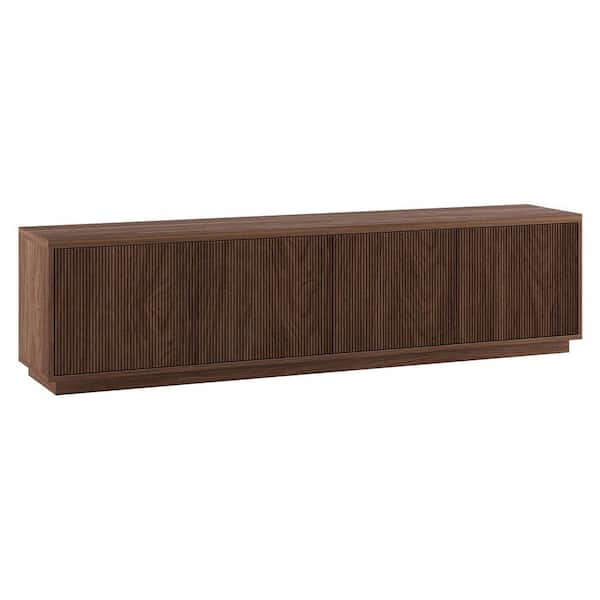 Hanson 78.5 in. Satin Walnut TV Stand Fits TV's up to 85 in.