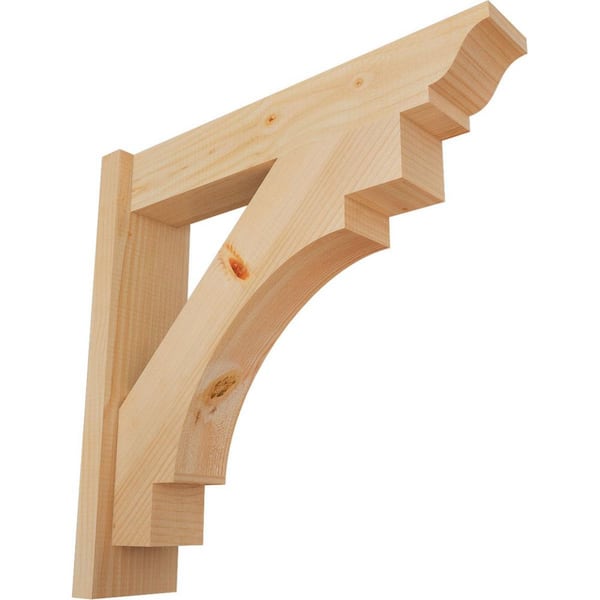 Ekena Millwork 6 in. x 24 in. x 24 in. Merced Traditional Smooth Douglas Fir Outlooker