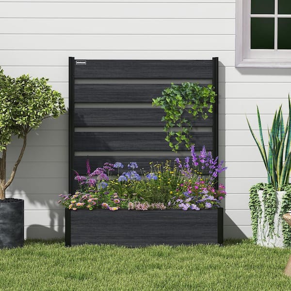 mondaria 14 in. W x 59 in. H Black Composite Wood Panels Planter