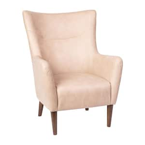 Light Brown Leather/Faux Leather Accent Chair